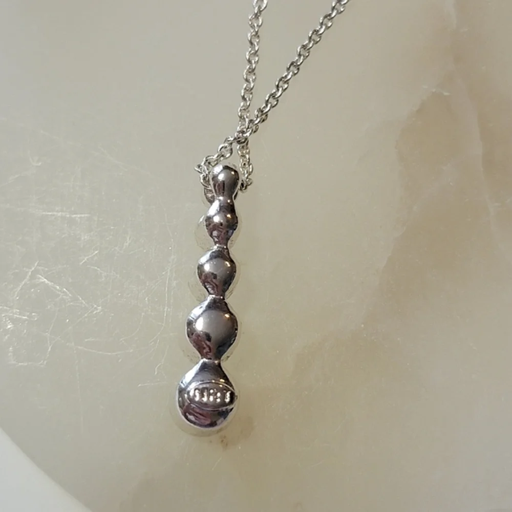 Rare Diamonds Limited Edition Rhinestone Drop Necklace Avon Signed NRT Silver